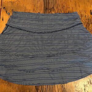 athleta navy/white mini stripe swing skort S